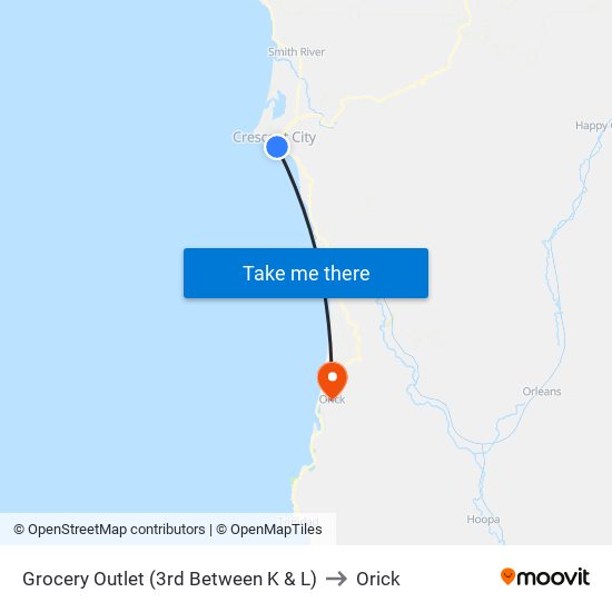 Grocery Outlet (3rd Between K & L) to Orick map