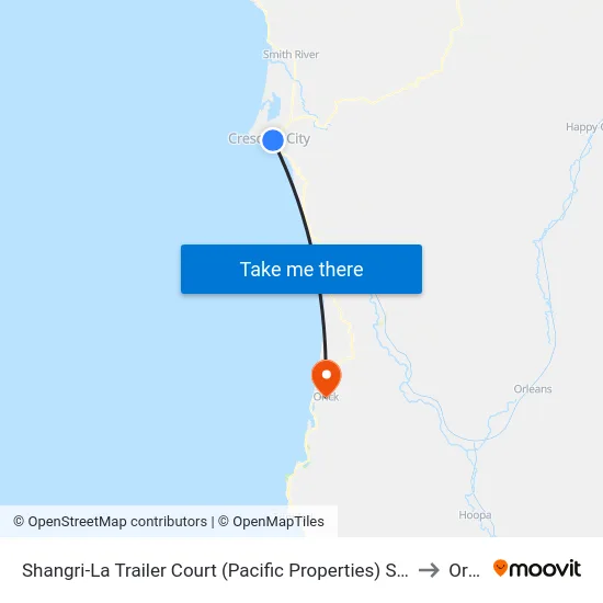 Shangri-La Trailer Court (Pacific Properties) Southbound to Orick map