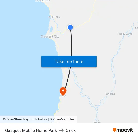 Gasquet Mobile Home Park to Orick map