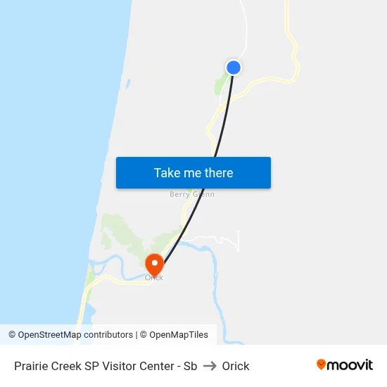 Prairie Creek SP Visitor Center - Sb to Orick map