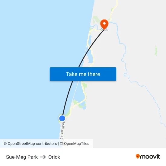 Sue-Meg Park to Orick map