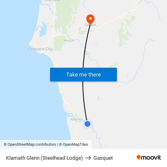 Klamath Glenn (Steelhead Lodge) to Gasquet map