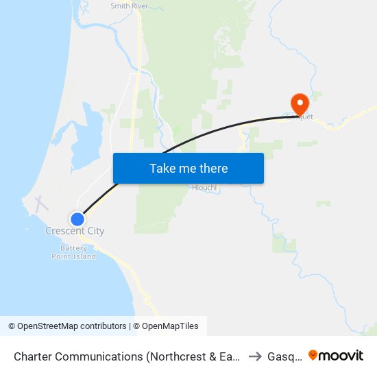 Charter Communications (Northcrest & East Coolidge) to Gasquet map