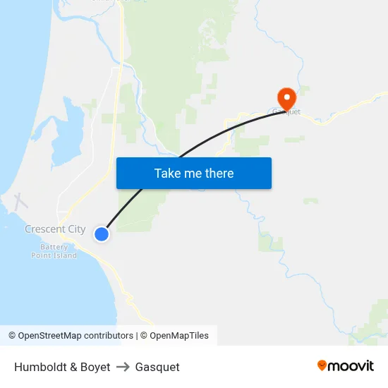Humboldt & Boyet to Gasquet map