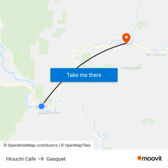 Hiouchi Café to Gasquet map