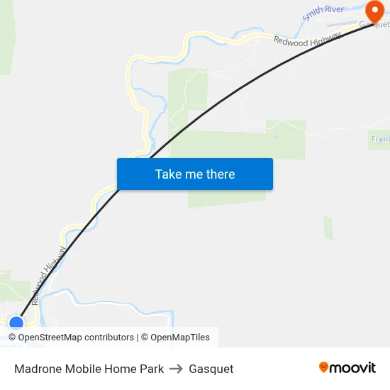 Madrone Mobile Home Park to Gasquet map