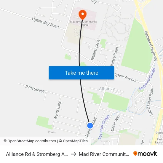 Alliance Rd & Stromberg Ave - W Side to Mad River Community Hospital map