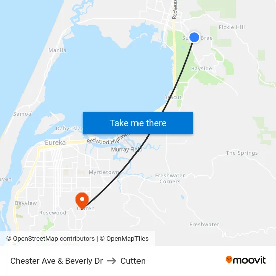 Chester Ave & Beverly Dr to Cutten map