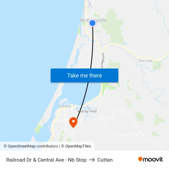 Railroad Dr & Central Ave - Nb Stop to Cutten map