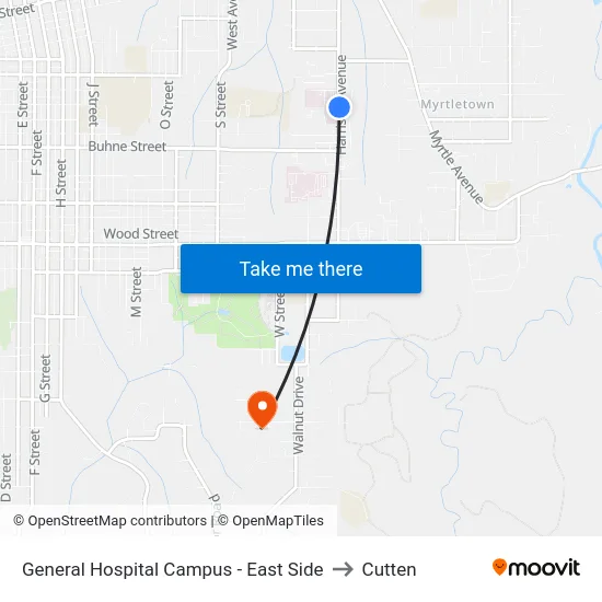 General Hospital Campus - East Side to Cutten map