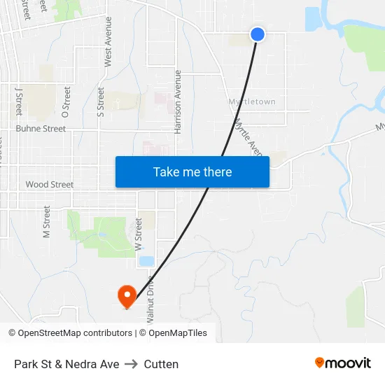 Park St & Nedra Ave to Cutten map