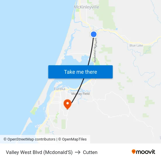 Valley West Blvd (Mcdonald'S) to Cutten map