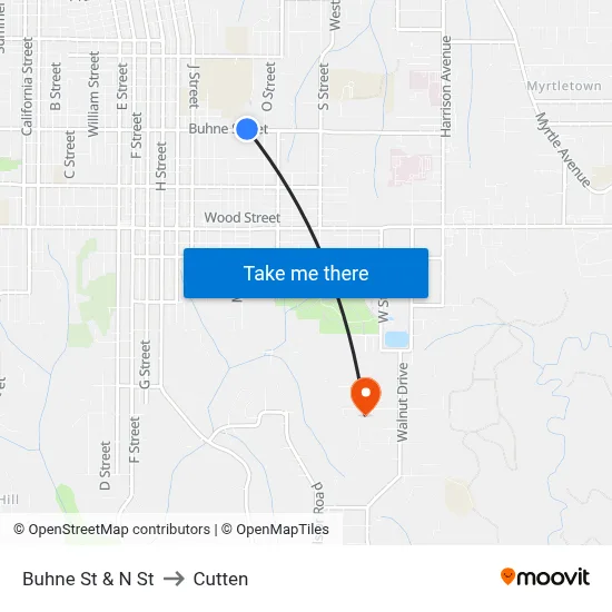Buhne St & N St to Cutten map