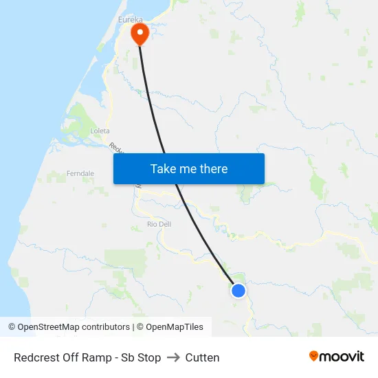 Redcrest Off Ramp - Sb Stop to Cutten map