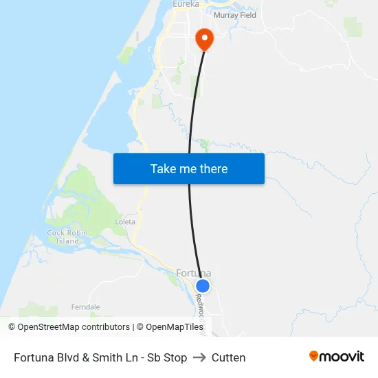 Fortuna Blvd & Smith Ln - Sb Stop to Cutten map