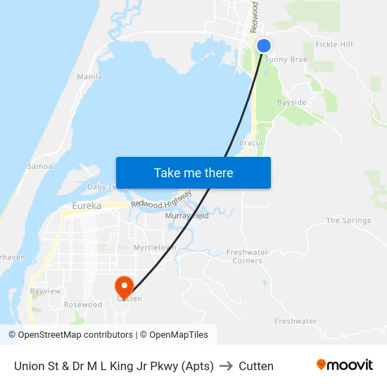 Union St & Dr M L King Jr Pkwy (Apts) to Cutten map