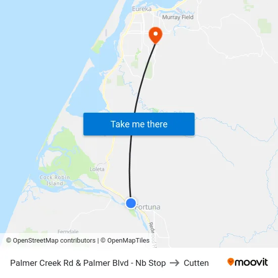 Palmer Creek Rd & Palmer Blvd - Nb Stop to Cutten map