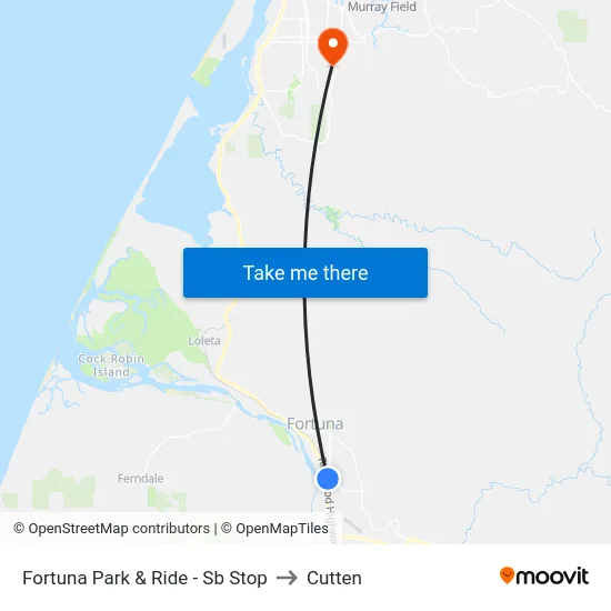 Fortuna Park & Ride - Sb Stop to Cutten map
