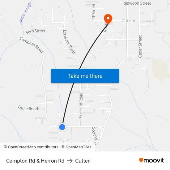 Campton Rd & Herron Rd to Cutten map