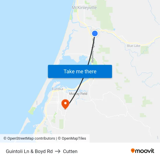 Guintoli Ln & Boyd Rd to Cutten map