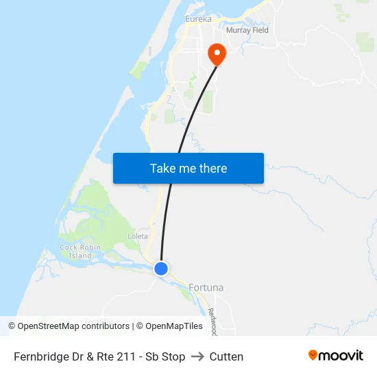 Fernbridge Dr & Rte 211 - Sb Stop to Cutten map