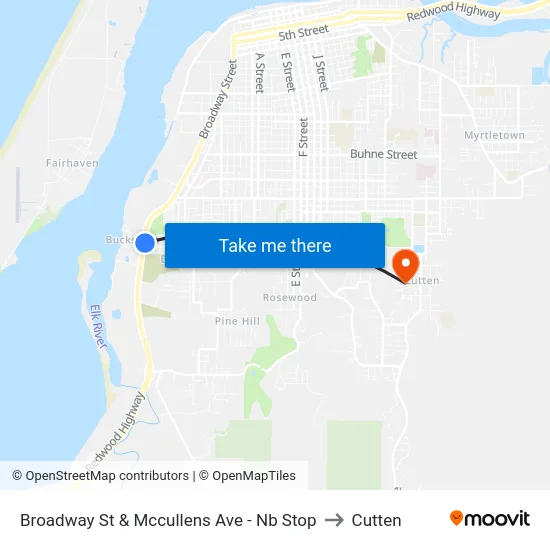 Broadway St & Mccullens Ave - Nb Stop to Cutten map