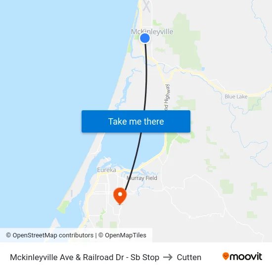 Mckinleyville Ave & Railroad Dr - Sb Stop to Cutten map