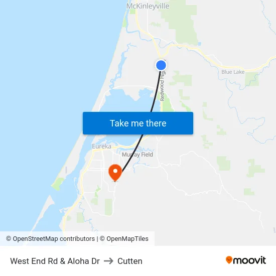 West End Rd & Aloha Dr to Cutten map