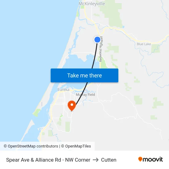 Spear Ave & Alliance Rd - NW Corner to Cutten map