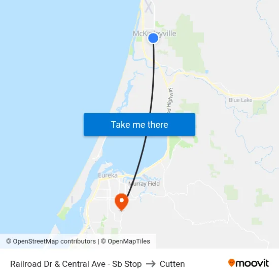 Railroad Dr & Central Ave - Sb Stop to Cutten map