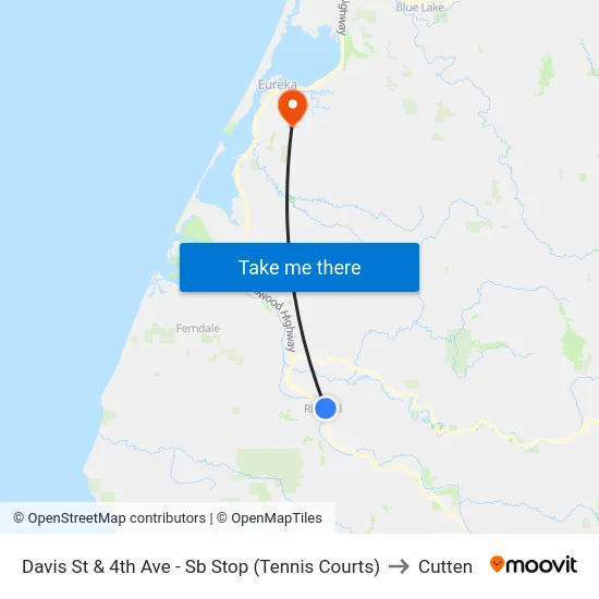 Davis St & 4th Ave - Sb Stop (Tennis Courts) to Cutten map