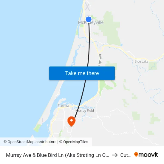 Murray Ave & Blue Bird Ln (Aka Strating Ln Or Little Pond St) to Cutten map