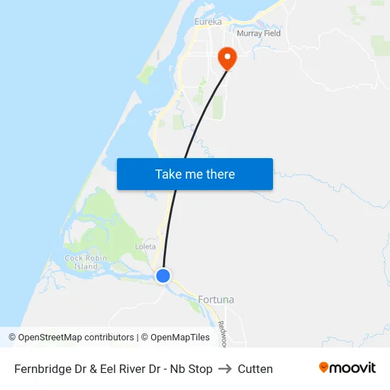 Fernbridge Dr & Eel River Dr - Nb Stop to Cutten map