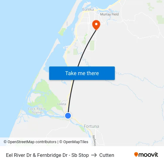 Eel River Dr & Fernbridge Dr - Sb Stop to Cutten map