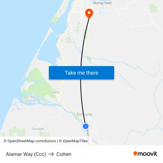 Alamar Way (Ccc) to Cutten map