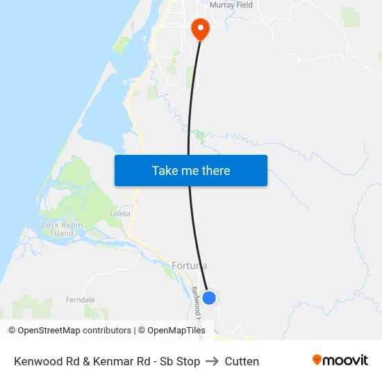 Kenwood Rd & Kenmar Rd - Sb Stop to Cutten map