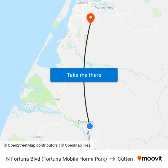 N Fortuna Blvd (Fortuna Mobile Home Park) to Cutten map