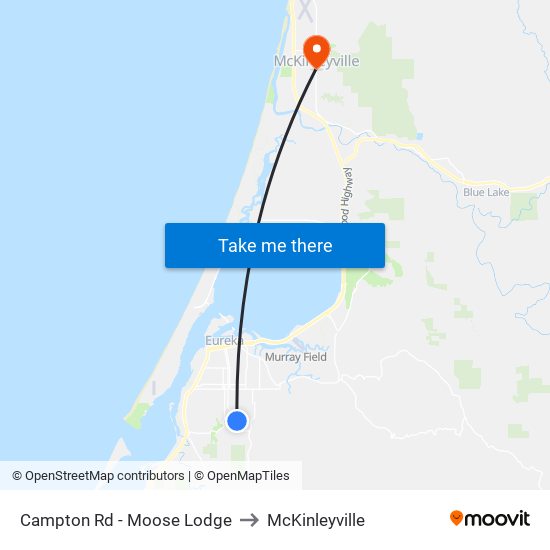 Campton Rd - Moose Lodge to McKinleyville map