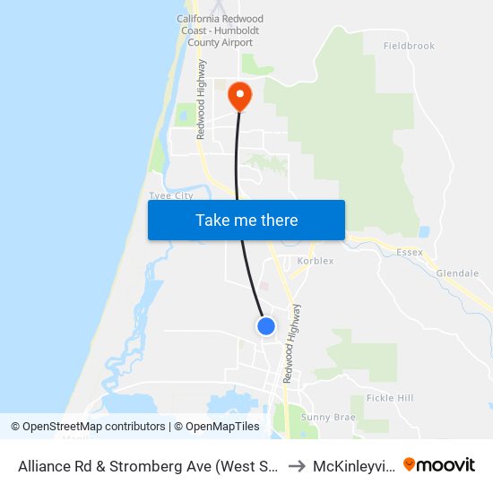 Alliance Rd & Stromberg Ave (West Side) to McKinleyville map