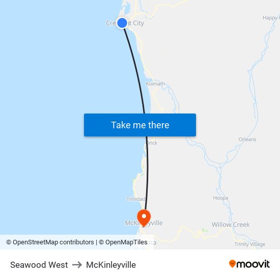 Seawood West to McKinleyville map