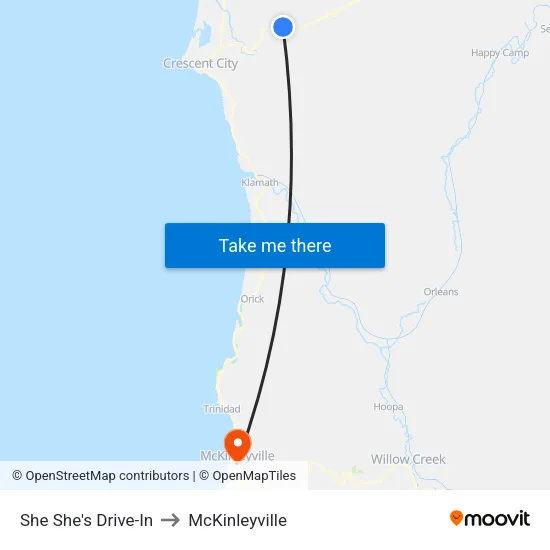 She She's Drive-In to McKinleyville map