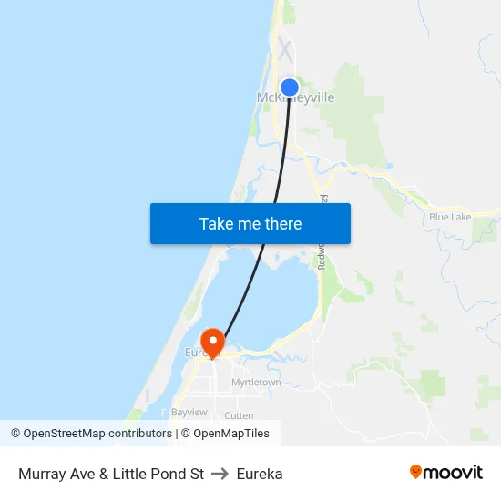 Murray Ave & Little Pond St to Eureka map