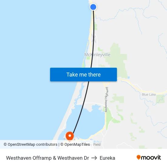 Westhaven Offramp & Westhaven Dr to Eureka map