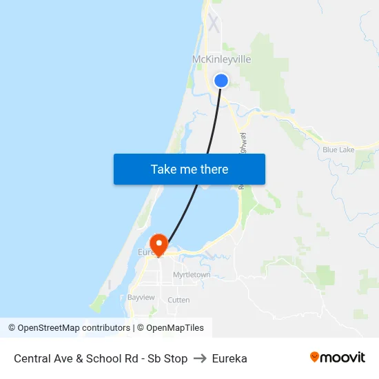 Central Ave & School Rd - Sb Stop to Eureka map