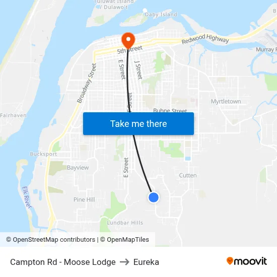Campton Rd - Moose Lodge to Eureka map