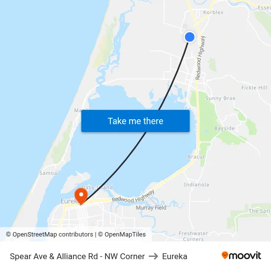 Spear Ave & Alliance Rd - NW Corner to Eureka map