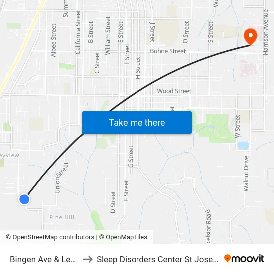 Bingen Ave & Lewis Ave to Sleep Disorders Center St Joseph Hospital map