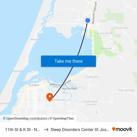 11th St & K St - NW Corner to Sleep Disorders Center St Joseph Hospital map