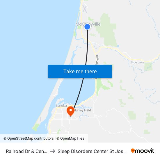 Railroad Dr & Central Ave to Sleep Disorders Center St Joseph Hospital map