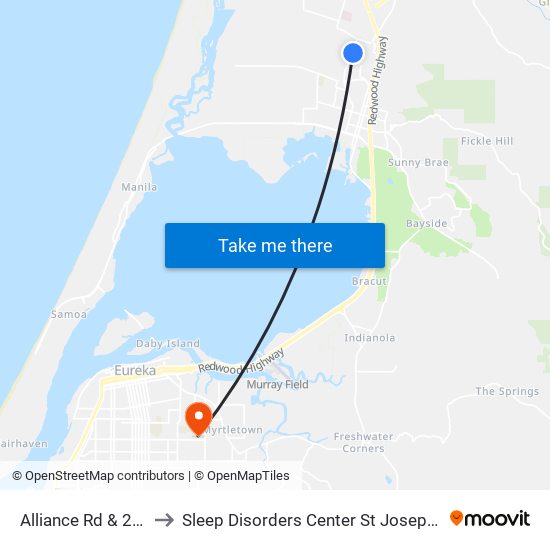 Alliance Rd & 27th St to Sleep Disorders Center St Joseph Hospital map